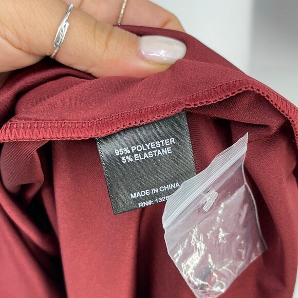 Camila Coelho | Telma Maxi Dress in Burgundy Custom Rosette Detail w Tags XS - Picture 15 of 16